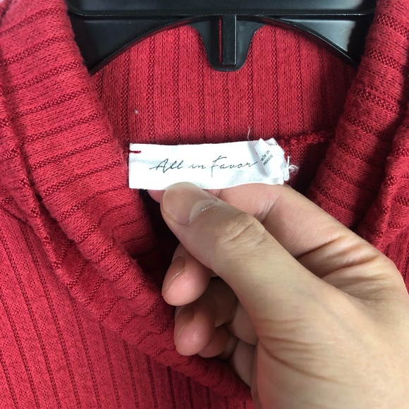 ALL IN FAVOR Long Sleeve Midi Sweater Dress Claret - Picture 6 of 8